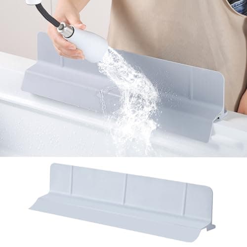 18" Upgraded Silicone Sink Splash Guard Released in 2026,Self-Draining Water Splash Guard for Kitchen Sink,Bathroom and Kitchen Island,with 3.5" High Splash Guard & 6 Strong Suction Cup(Grey)