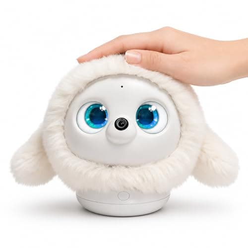 ropet AI Pet Interactive Robotic Companion Robot, Emotional Support for Kids and Adults, AI Desk Emo Robots, Anxiety Relief Comfort Gift (Including Colorful Charging Base)