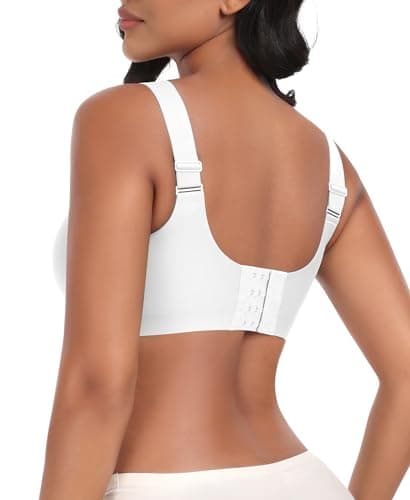 Ganado Seamless Wireless Bras for Women Full Coverage No Underwire Supportive Bras Padded T Shirt Bra Comfort Bralette (White X-Large) - Thumbnail 2