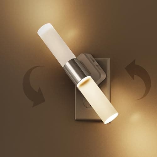 L LOHAS LED Night Light, Night Lights Plug into Wall, 3000K Soft White, 0-100LM Adjustable Brightness, 180° Rotating Plug in Night Light with Auto Light Sensor for Bathroom, Bedroom(Matte White) - Image 1