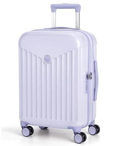 BAGSMART Hardside Expandable Luggage With Spinner Wheels, PC Lightweight Carry-On Luggage Airline Approved With TSA Lock, Durable Women Travel Suitcase Carry On 20 Inch, Purple - Image 1