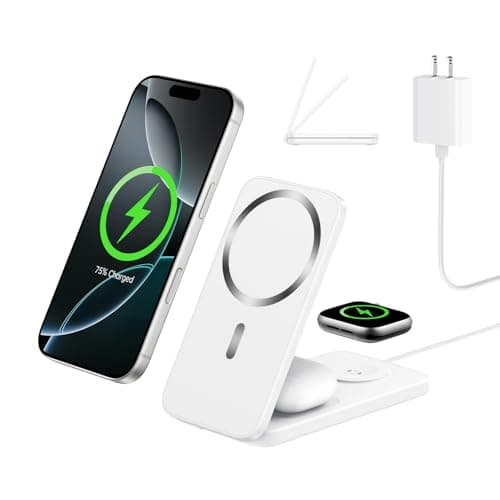 Portable Travel Charger 3 in 1 Foldable Magnetic Wireless Charger for iPhone 17/Air/16/15/14/13/12 Pro Max, Fast Charging Station for Apple Watch Ultra 3/2/11/10/9/8/7/6/SE 3, Air Pods 4/3/2/Pro 3 - Image 1