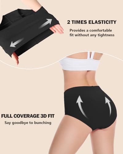 CleainKorte Womens Underwear Cotton Hipster Ladies Panties for Women Mid Rise Coverage Briefs Strech Breathable - 5 Pack - Thumbnail 6