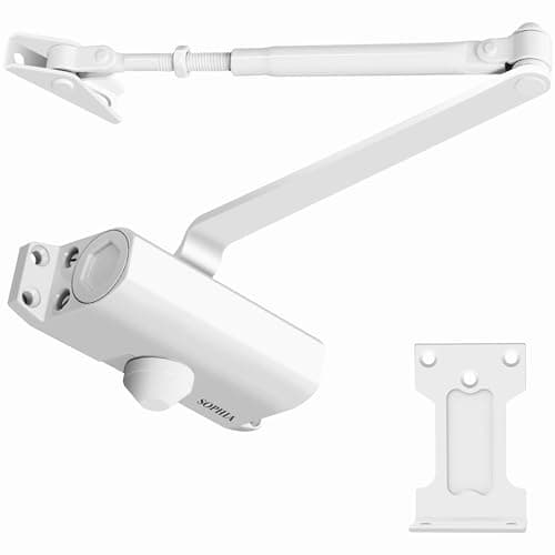 SOPHIA Door Closer for Home, Hydraulic Automatic Door Closer for Residential & Light Commercial Use for Door Weight 55-99LBS, Adjustable Speed, Life Size Fitting Templates, Size 2, White - Image 1