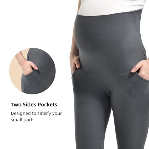 Stanpetix Maternity Joggers for Women - Maternity Casual Pants Activewear Women's Pregnancy Sweatpants with Pockets (Grey,Small) - Thumbnail 5