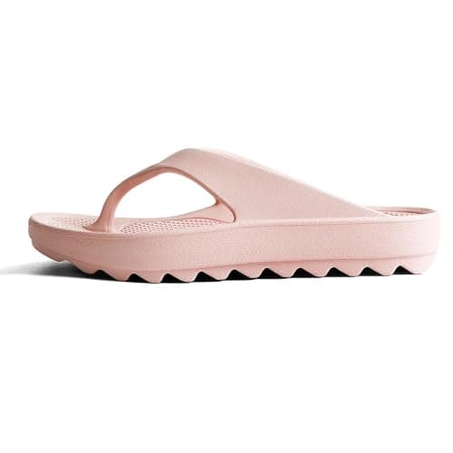 GETOEU Arch Support Flip Flops for Women Non-Slip Shower Shoes Beach Thong Sandals Soft Pool Rubber Flip Flops Comfortable Orthopedic Sandals,Pink - Thumbnail 4