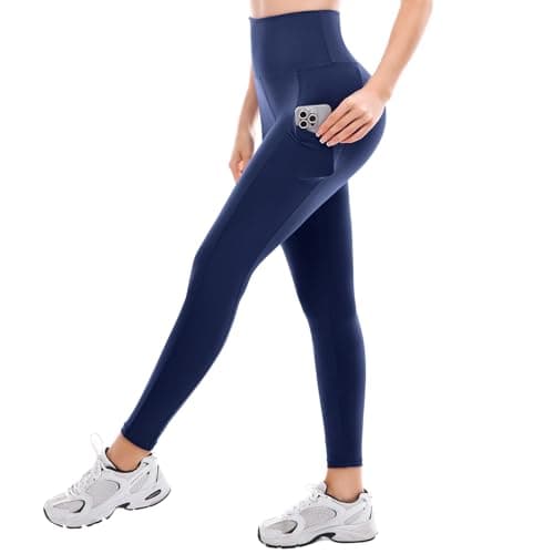 Fawarior High Waisted Leggings for Women, Buttery Soft Workout Yoga Leggings with Pockets Navy Blue XXL - Image 1