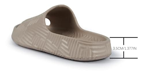 Weweya Women Men Cozy Shower Slippers Unisex House Slides Beach Sandals Khaki Women Size 9 Men Size 7 - Thumbnail 6