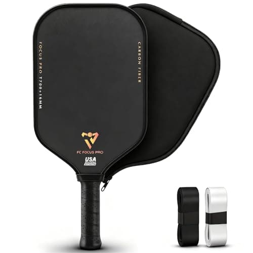 T700 Carbon Fiber Pickleball Paddles, Pickleball Set 16mm Pickle Ball Rackets with CMS Matte Surface Lightweight Honeycomb Core & Durable Edge Guard Protector Larger Sweet Spot