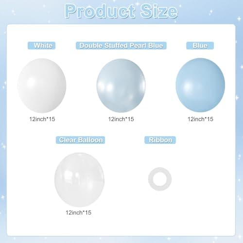 Pearl Blue Balloons for Bridal Shower Baby Shower Wedding Decorations - Thumbnail 2