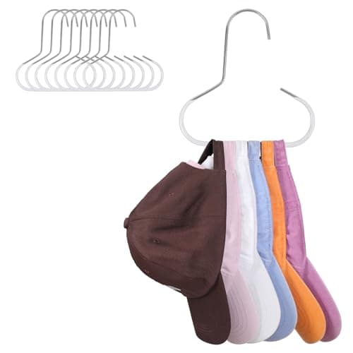 Vigorluck Hat Racks for Closet 8 packs Baseball Hat Organizer Cap Hanger Hat Holder for Closet for Hat, Tie, Bra, Belt, Tank Top, Scarf - Image 1