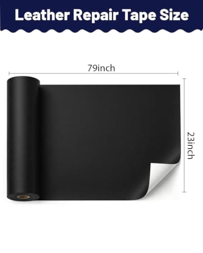 BOUYEER Leather Repair Patch Tape Kit,Self Adhesive Leather Repair for Sofa，Car Seat,Office Chair,Furniture,Jacket,Waterproof Strong Adhesive Vinyl Repair Kit. 23 in x 79 in,Fine Grained Black - Thumbnail 3