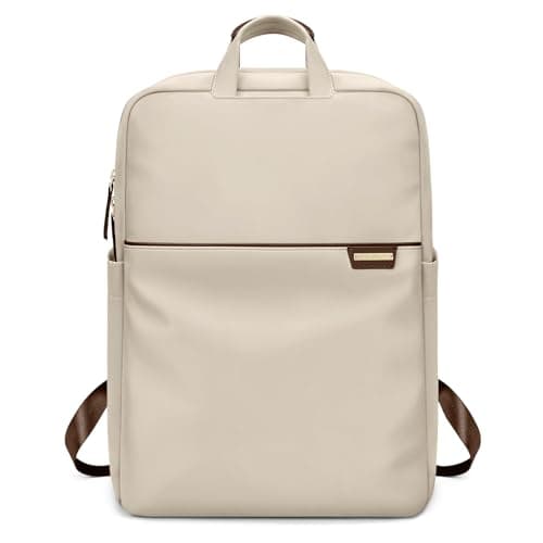 GOLF QUALITY Slim Laptop Backpack for Women, Lightweight Business Backpack for Women Computer Bag Purse for Commuting, Fit 16 Inch, Apricot - Thumbnail 4
