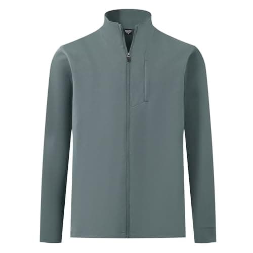 MAELREG Men's Lightweight Softshell Jackets Stand Collar Windbreaker Full Zip Up Coat with Pockets Outdoor Casual - Image 1