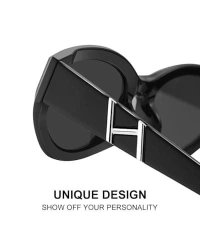 LOHO Acetate Cat Eye Sunglasses for Women,2026 Retro Oval Y2K 90s Fashion Design Black Cat Eye Sunglasses,Lightweight Trendy Narrow Shade Sunglasses Cat Eye for Outdoor Driving Travel Patry Sea - Thumbnail 4
