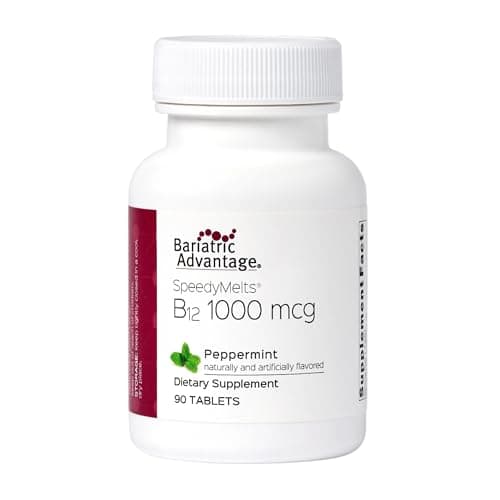Bariatric Advantage SpeedyMelts Vitamin B12-1000 mcg - for Bariatric Surgery Patients - Fast-Dissolve, Great-Tasting Formula - Folate Supplements - Brain Health Support* - 90 Count - Peppermint - Image 1