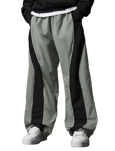 ZAFUL Mens Baggy Pants Y2K Contrast Piping Drawstring Sweatpants Fashion Unisex Oversized Cargo Pants for Men with Pockets 4-Black XL - Image 1