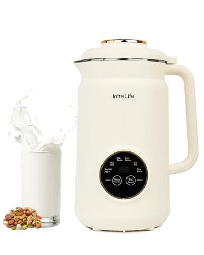 IntreLife 34 oz Nut Milk Maker Machine, 8 in 1 Soy Milk Maker with Nut Milk Bag, Plant Based Milk Maker for Almond, Oat, with Delay Start/Keep Warm/Self Cleaning, Cream - Image 1