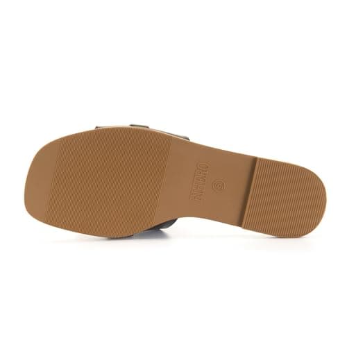 Rihero Black Flat Sandals for Women Summer Square Open Toe Slides Slip On Fashion Slide Sandals Wide Width Size 9.5 - Thumbnail 5