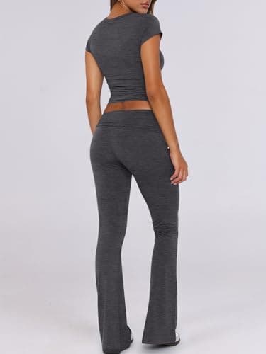 ANRABESS 2 Piece Lounge sets for Women Dark Gray XXL - Thumbnail 4