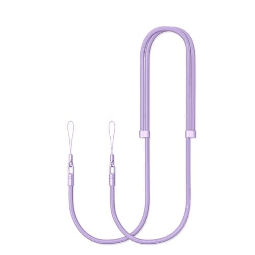 Thickened Crossbody Strap (Without Case) Compatible with iPhone 17/Air/Pro/Max Phone Cases and Other Device with Dual Lanyard Holes, Adjustable Hands-free Shoulder Neck Phone Strap (Light Purple) - Image 1
