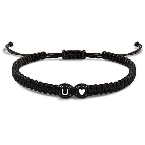 Btysun Graduation Gift for Him, U Initial Bracelet Mom Birthday Gifts for Women Adjustable Rope Braided Best Friend Bracelets Anniversary Daughter Jewelry - Image 1