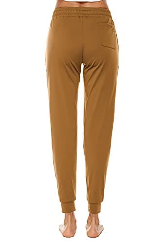 BATHRINS Women Tapered Joggers with Pockets – Casual Yoga High Waist Sweatpants Ginger - Thumbnail 3