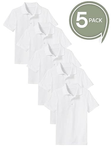 Galaxy by Harvic Polo Shirts for Boys 5-Pack Tagless School Uniform Shirts for Boys – Soft Comfortable Everyday Wear - Thumbnail 3
