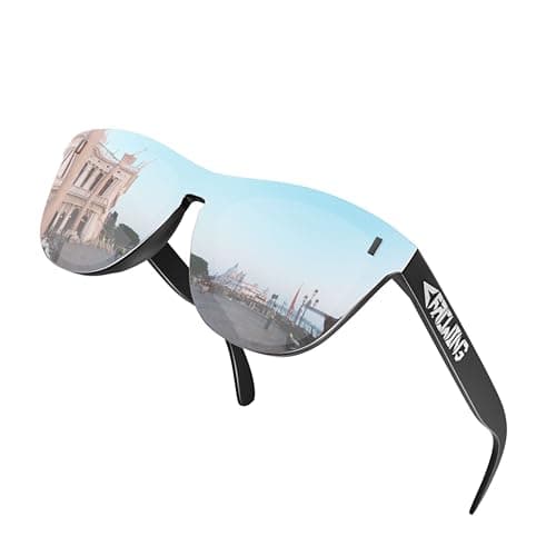 ROCKNIGHT HD Polarized Sunglasses Silver Mirrored Aviator Sunglasses Outdoor UV400 Protection - Image 1