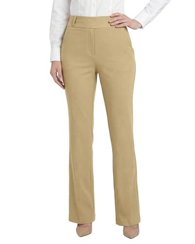 Stelle Women's Dress Pants Stretchy Bootcut Stretch Work Business Casual Office with Pockets Dune Medium - Thumbnail 2