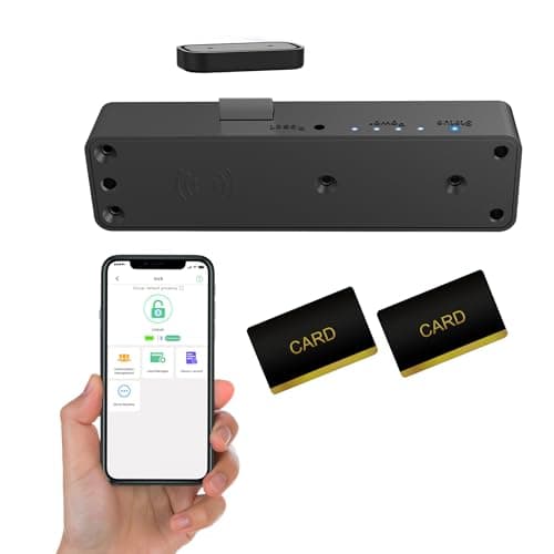Cabinet Lock NFC RFID Card eLinkSmart Slim Hidden Drawer Lock for Child Safety Cupboard Door Liquor File Kitchen Pantry Furniture Double-Layer Drawer No Drilling Required Black