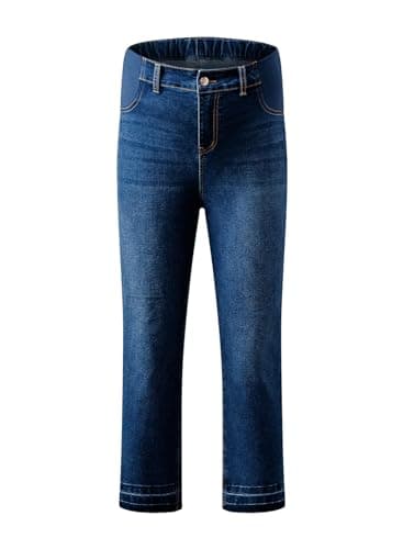 BLENCOT Women's Maternity Jeans Mid-Rise Elastic Waist Stretchy Pregnancy Denim Work Pants Ankle Straight Leg Plus Size Casual Bottoms with Pockets Small Sail Blue - Thumbnail 4