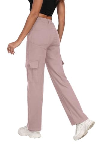 Plus Sized Y2K Wide Leg Cargo Pants for Women High-Waist Hiking Trousers with Drawstring Casual Baggy Pants 2025 - Thumbnail 3