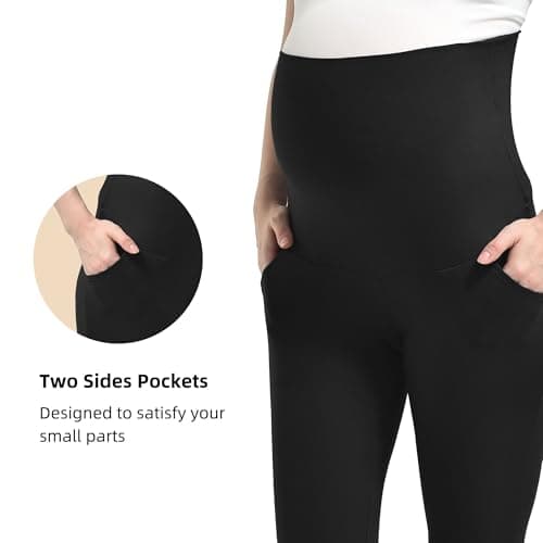 Stanpetix Maternity Joggers for Women - Maternity Casual Pants Activewear Women's Pregnancy Sweatpants with Pockets (Black,Large) - Thumbnail 5