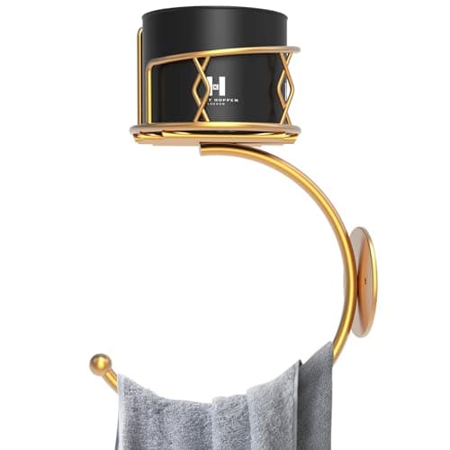 Hand Towel Holder for Bathroom with Vintage Wall Mounted Candle Holder, Metal Sturdy Wall-Mounted, Hand Towel Racks/Robe Hanger for Bathroom Decor Accessories(Gold) - Image 1