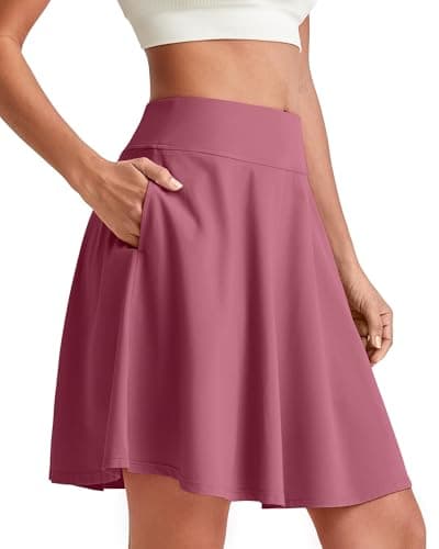 G4Free Skirts for Women Trendy Summer Athletic Sports Skorts with Shorts Ladies Soft Light Tennis Casual Pleated Skirt Inner Pockets(Dark Burgundy,XXL) - Image 1