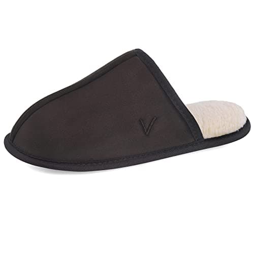 VANSARTO Mens Scuff Slippers Micro Suede Memory Foam Slide Clogs Slip on Indoor Outdoor House Shoes, Coffee, Size 7-8 - Image 1