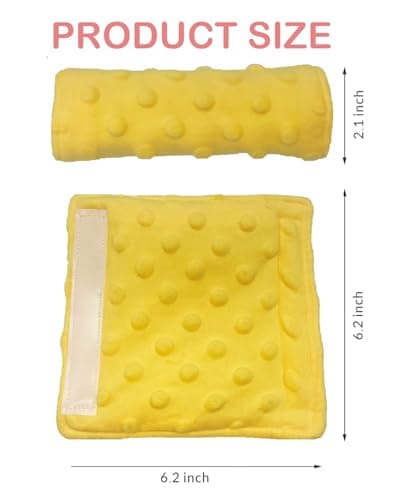 Baby Car Seat Neck Cover, Car Seat Strap Cover, Seat Belt Cushions Pads, Shoulder Strap Protectors, Reversible Pram Harness Covers in Minky Yellow, Baby Neck Pad Protector - Thumbnail 3