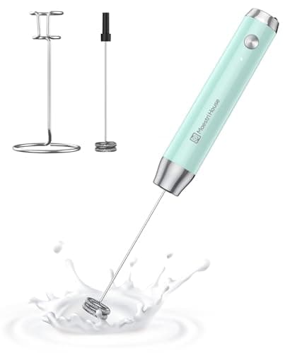 Maestri House Rechargeable Milk Frother with Stand, LunaFro Handheld Electric Foam Maker Waterproof Detachable Stainless Steel Whisk Drink Mixer Foamer for Lattes, Cappuccino - Image 1