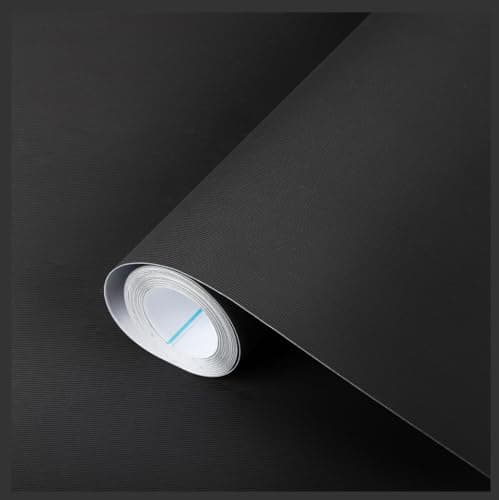 LXCREAT Black Wallpaper Peel and Stick Modern Matte Contact Paper Solid Color 15.7in×78in Removable Self Adhesive Waterproof Renter Friendly Wallpaper for Bedroom or Cabinets Shelves Walls Decoration - Image 1