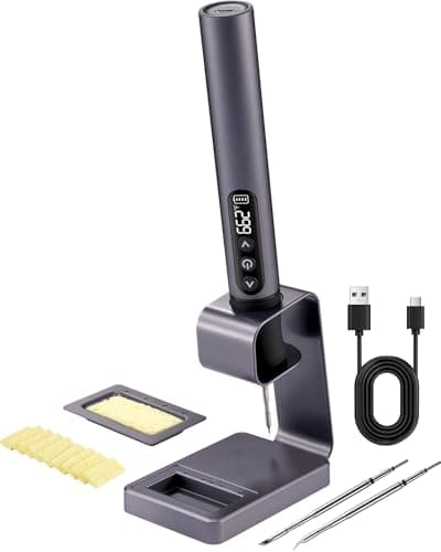 xTool Selected Cordless Soldering Iron Kit, Portable Soldering Iron with LED Display, 7s Fast Heat-up, 392-842F Adjustable Temp, 3 C210 Soldering Iron Tips, USB-C Wireless Soldering Pen for Work - Image 1