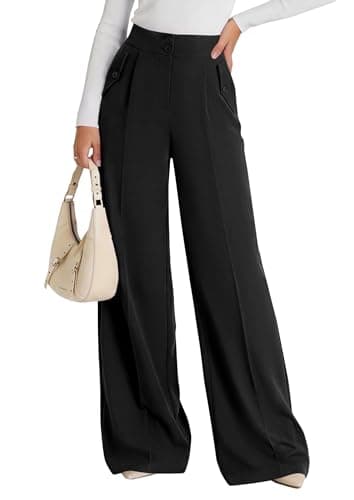 PRETTYGARDEN Women's Wide Leg Work Dress Pants Trousers (Black,S) - Image 1