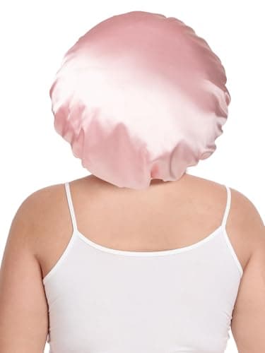 Vettres Double Layer Satin Bonnet for Sleeping with Detachable Eye Mask Adjustable Night Cap for Curly, Natural, Braided Hair Reduces Frizz & Locks in Moisture Yellow Strawberry - Thumbnail 5