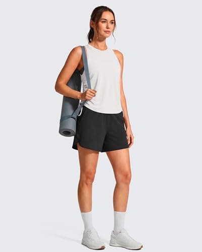 G4Free Athletic Tank Tops for Women High Neck Razor Back Side Ruched Work Out Gym Tanks Soft Stretchy Yoga Top (Pure White,XXL) - Thumbnail 6