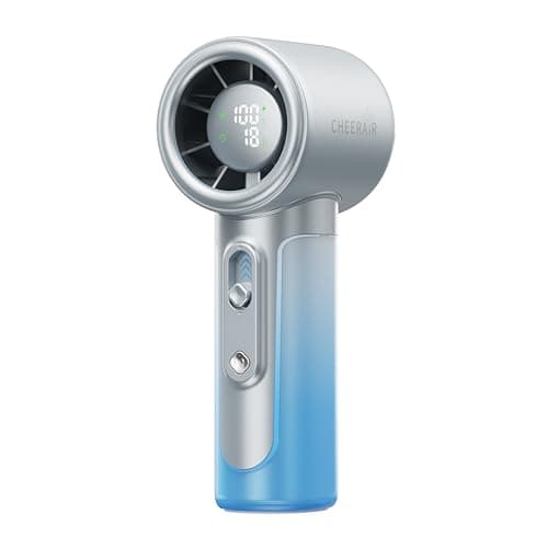 CHEERAIR Handheld Portable Fan, Adjustable Speed Powerful Mini Personal Fan, Rechargeable 5000mAh Battery Up to 18 Hours Runtime, Pocket Turbo Fan with Smart LED Display for Travel, Office, Outdoor - Image 1