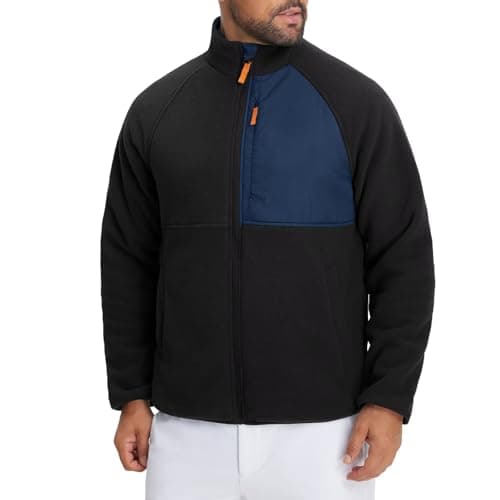 M MAELREG Men's Reversible Fleece Lined Jacket Full Zip Golf Jacket Winter Lightweight Softshell Coat Outerwear - Image 1