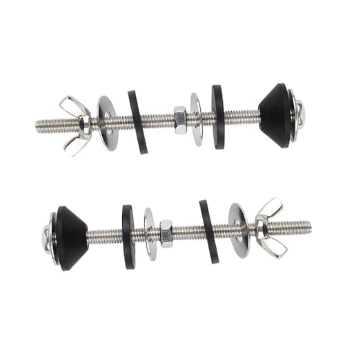 Yorkplace 2PCS Toilet Tank Bolts, Tank to Bowl Bolt & Gasket Kit, Heavy Duty Toilet Bolts with Rubber Washers, Universal Toilet Seat Screws for Replacement