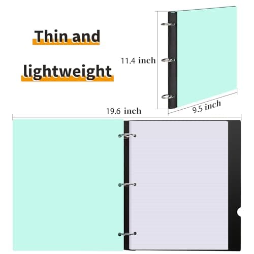 LETVPVOW 4 Pcs 360° Pivotable 3 Ring Binder, Soft 1 inch Binders 3 Ring, Flexible Thin Soft Three Ring Binder Fits 8.5" x 11", for Home, School and Office-Blue, Green, Pink, Purple - Thumbnail 3