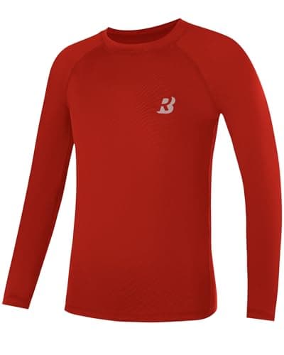 Roadbox Boys Youth Compression Shirts - 1 Pack Long Sleeve Athletic Undershirt Kids Quick Dry Base Layers for Baseball Soccer Football - Image 1