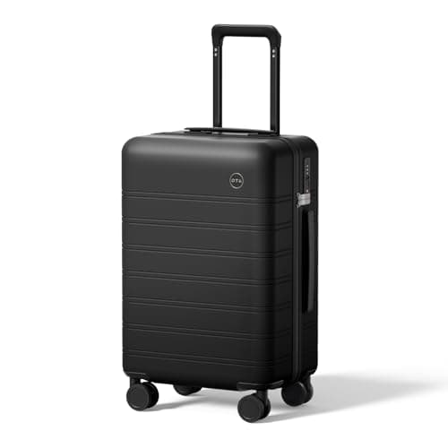 DTA Nova Lightweight PC Hard Shell Suitcase, 20-inch International Carry On Luggage Airline Approved with TSA Lock, 360 Silent Spinner Wheels- Ideal for Travel Suitcase (Matte Black, Carry-On 20-Inch) - Image 1